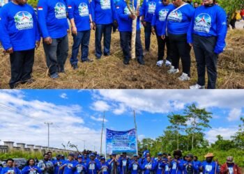 Sambut HUT ke-25, DPC Demokrat Gelar Gerakan Langit Biru Indonesia Asri di Timika