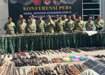 Kogabwilhan III Sita 47 Senjata Api dan Hampir 3.000 Batang Ganja, Jalur Suplai OPM Jadi Sorotan