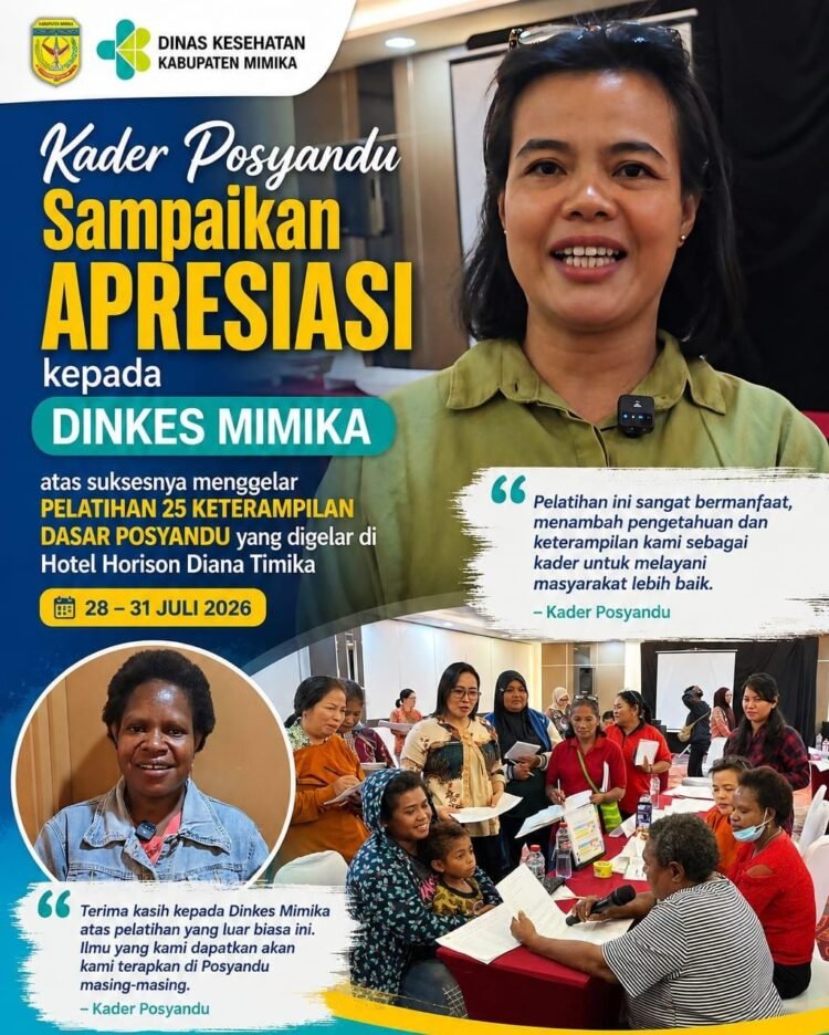 Kader Posyandu Apresiasi Dinkes Mimika Gelar Pelatihan 25 Keterampilan Dasar Tingkatkan Kompetensi Pelayanan
