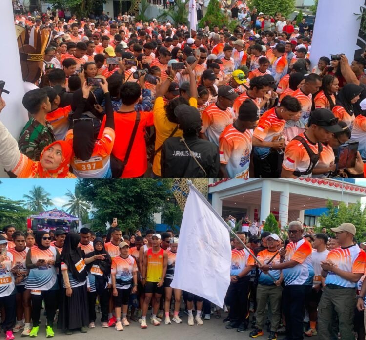Sambut HUT RI ke-81, Disdukcapil Mimika Gelar Sunset Run 2026, Bupati Mimika Ajak Warga Hidup Sehat dan Jaga Kebersihan