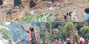 Bakar Batu di Paluga, Kepala Suku Yohan Dewelek Ajak Warga Jaga Keamanan dan Dukung Pemekaran Kampung