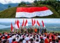 Koops TNI Habema Gelar Kirab Merah Putih, Bendera Raksasa 120 x 80 Meter Pecahkan Rekor MURI
