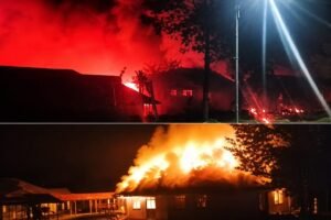 Diduga Kecewa Dana Desa Dipotong, Ratusan Warga Bakar Sejumlah Kantor Pemerintah di Puncak