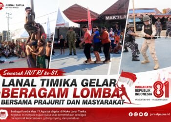 Semarak HUT RI ke-81, Lanal Timika Gelar Beragam Lomba Bersama Prajurit dan Masyarakat