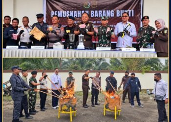 Kejari Mimika Musnahkan Barang Bukti 19 Perkara, Sabu 17,43 Gram hingga 69 Lembar Uang Palsu