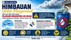 BPBD Mimika Imbau Warga Tak Tampung Air Hujan Selama Pembenihan Awan