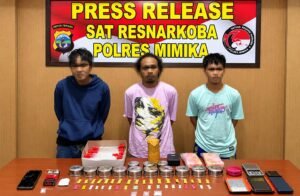 Polres Mimika Bongkar Jaringan Sabu Lintas Provinsi, Tiga Pelaku Ditangkap dan 39 Paket Diamankan