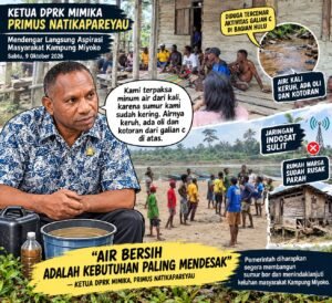 Krisis Air Bersih, Ketua DPRK Mimika Turun Langsung Temui Warga Miyoko