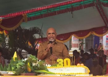 HUT ke-30 Mimika, Wagub Deinas Geley Ajak Masyarakat Bersatu Bangun Daerah