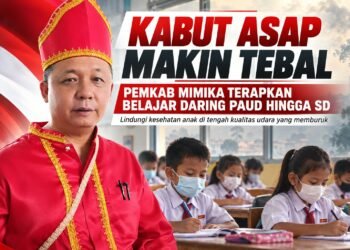 Kabut Asap Ancam Kesehatan Anak, Pemkab Mimika Alihkan PAUD dan SD ke Pembelajaran Daring