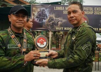 HUT ke-7 Kogabwilhan III, Danyonif 754/ENK Raih Juara I Lomba Menembak Pistol Executive